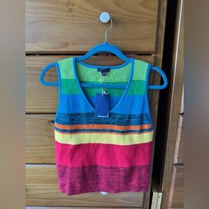 NWT Skies Are Blue Rainbow Sweater Vest XL